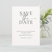 Moderne Minimalistische Elegante Kalligrafie Chic Save The Date (Stehend Vorderseite)