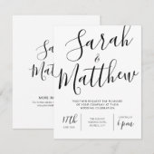 Moderne Minimalistische Elegante Kalligraphie Einladung (Vorne/Hinten)