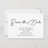 Moderne Minimalistische Elegante Kalligraphie Save The Date (Vorderseite)