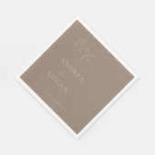 Moderne Minimalistische Elegante Klassische Hochze Serviette (Ecke)