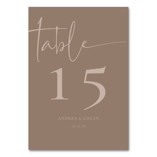 Moderne Minimalistische Elegante Klassische Tischn Tischnummer (Vorderseite)