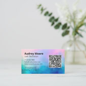 Moderne Minimalistische Elegante Logo QR Code Eyel Visitenkarte (Stehend Vorderseite)