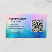 Moderne Minimalistische Elegante Logo QR Code Eyel Visitenkarte (Vorderseite)