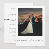 Moderne Minimalistische Elegante Luxus-Hochzeit Einladung (Vorne/Hinten)