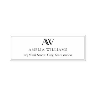 Moderne minimalistische elegante Monogramm-Rücksen Permastempel