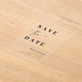 Moderne Minimalistische Elegante Save the Date Kar Acryleinladungen (Ablage )