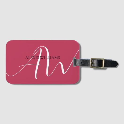 Moderne Minimalistische Elegante Schrift Beruflich Gepäckanhänger (Vorderseite (Horizontal))