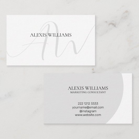 Moderne Minimalistische Elegante Schrift Beruflich Visitenkarte (Vorne/Hinten)