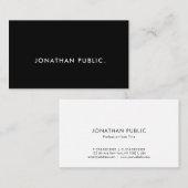 Moderne Minimalistische, elegante Schwarz-weiße Ro Visitenkarte (Vorne/Hinten)