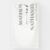 Moderne Minimalistische, elegante Schwarze Hochzei Banner (Vertikal)