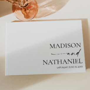 Moderne Minimalistische, elegante Schwarze Hochzei Gästebuch