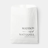 Moderne Minimalistische, elegante Schwarze Hochzei Geschenktütchen (Vorderseite)