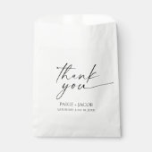 Moderne Minimalistische, elegante Schwarze Hochzei Geschenktütchen (Vorderseite)