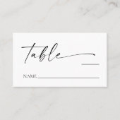 Moderne Minimalistische, elegante Schwarze Hochzei Platzkarte (Vorderseite)