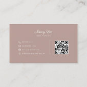Moderne minimalistische elegante Skript-QR-Code Visitenkarte (Rückseite)
