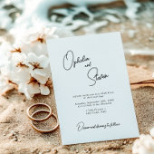 Moderne Minimalistische, elegante Skripthochzeit Einladung