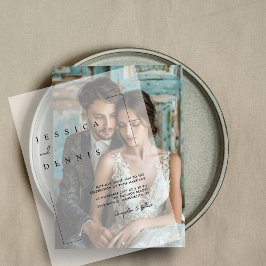 Moderne Minimalistische, elegante Skripthochzeit Pergament Einladungen