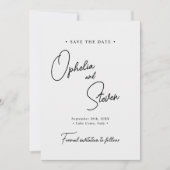 Moderne Minimalistische, elegante Skripthochzeit Save The Date (Vorderseite)