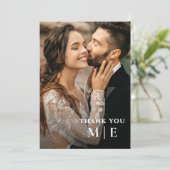 Moderne Minimalistische, elegante Typografie-Foto Dankeskarte (Stehend Vorderseite)
