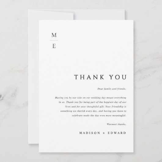 Moderne Minimalistische, elegante Typografie-Foto Dankeskarte (Rückseite)