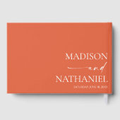 Moderne Minimalistische Elegante Verona Sonnenunte Gästebuch (Rückseite)