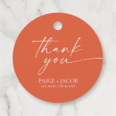 Moderne Minimalistische Elegante Verona Sonnenunte Geschenkanhänger (Rückseite)