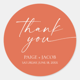 Moderne Minimalistische Elegante Verona Sonnenunte Runder Aufkleber