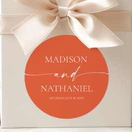 Moderne Minimalistische Elegante Verona Sonnenunte Runder Aufkleber