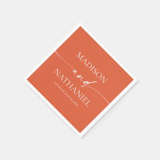 Moderne Minimalistische Elegante Verona Sonnenunte Serviette (Ecke)