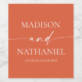 Moderne Minimalistische Elegante Verona Sonnenunte Weinetikett (Einzelnes Label)