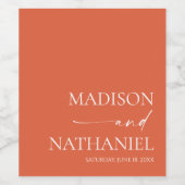 Moderne Minimalistische Elegante Verona Sonnenunte Weinetikett (Einzelnes Label)