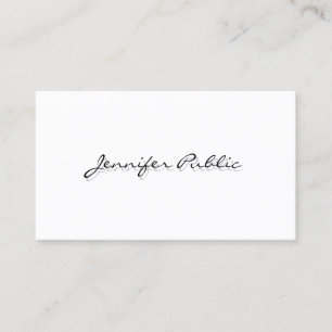 Moderne minimalistische elegante weiße einfache Vo Visitenkarte