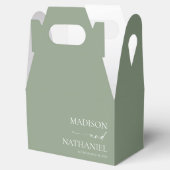 Moderne Minimalistische Elegantsage Grüne Hochzeit Geschenkschachtel (Geöffnet)