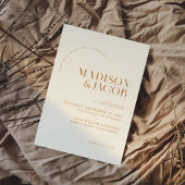 Moderne Minimalistische Elfenbein-Hochzeit Einladung