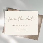 Moderne Minimalistische Elfenbein-Hochzeit Save The Date