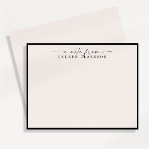 Moderne minimalistische Elfenbein-Notizkarte mit s Einladung