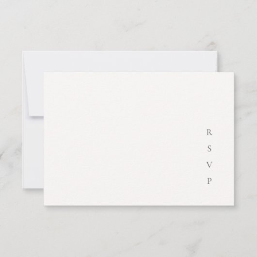 Moderne Minimalistische Elfenbein-RSVP-Karte RSVP Karte (Vorderseite)