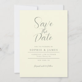 Moderne Minimalistische Elfenbeinhochzeit rettet d Einladung