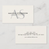 Moderne Minimalistische Elfenbeinküste/Schwarz Mit Visitenkarte (Vorne/Hinten)