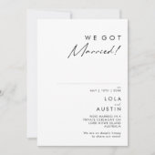 Moderne Minimalistische Elopement-Ankündigung Einladung (Vorderseite)