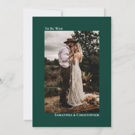 Moderne Minimalistische Emerald Vertical Foto Hoch Einladung