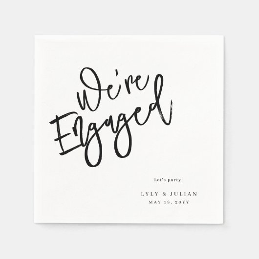 Moderne Minimalistische Engagement Partei Napkins Serviette (Vorderseite)