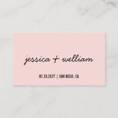 Moderne Minimalistische Erfassung der Liebe Hochze Begleitkarte (Rückseite)