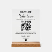 Moderne Minimalistische Erfassung der Liebe QR Cod Acrylschild (Vorderseite)