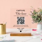 Moderne Minimalistische Erfassung der Liebe QR Cod Acrylschild (Hochzeit)