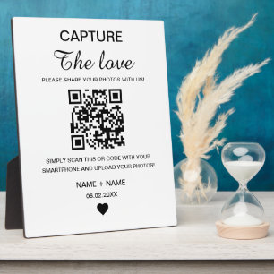 Moderne Minimalistische Erfassung der Liebe QR Cod Fotoplatte