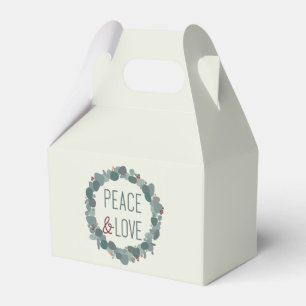 Moderne minimalistische Eukalyptuskranke Frieden u Geschenkschachtel