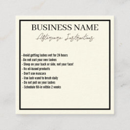 Moderne Minimalistische Eyelashes Aftercare Card Quadratische Visitenkarte