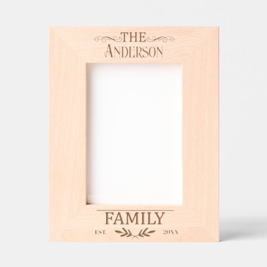 Moderne Minimalistische Familie Est. FOTOGRAFIE Geätzte Rahmen (Vorderseite)