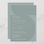 Moderne Minimalistische Farbblock Aquamarine Chic- Einladung (Vorne/Hinten)